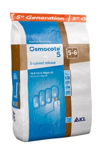 Osmocote 5 S-Curved 5-6 months Nitrogen 16-08-12+2MgO+TE 25 kg