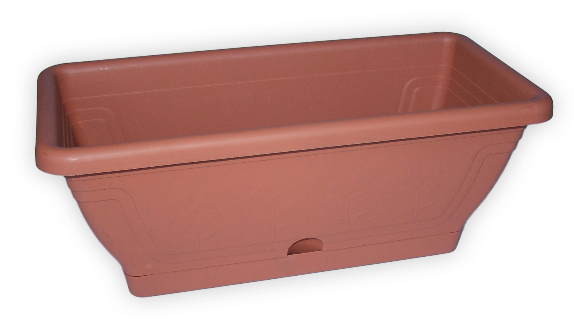 Balcony box, terracotta with wide base 40 cm