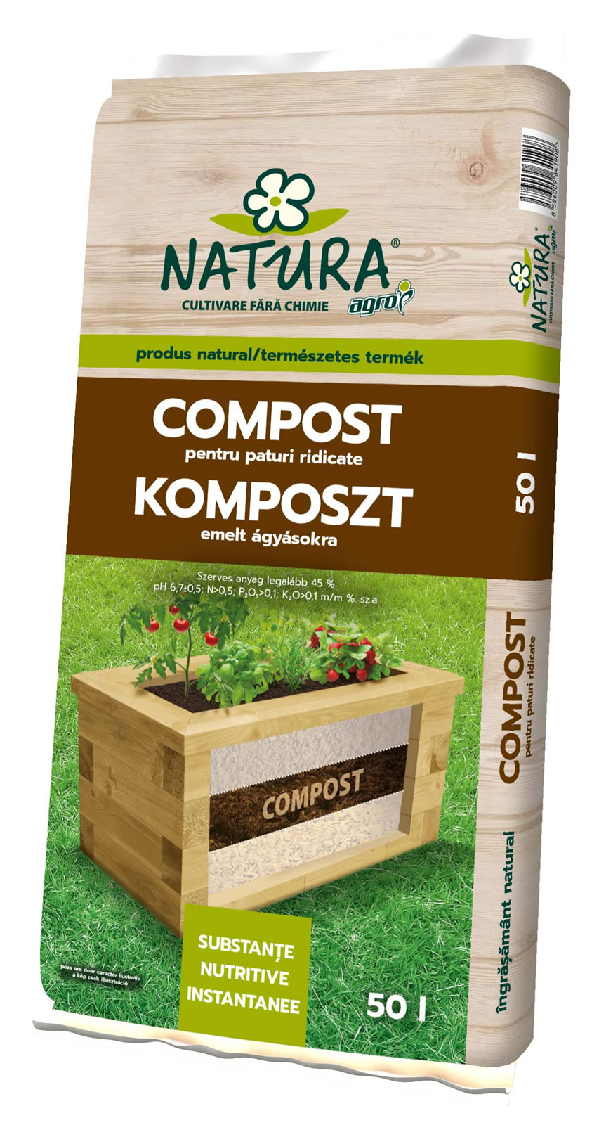 Komposzt Emelt ágyásba Natura 50 l