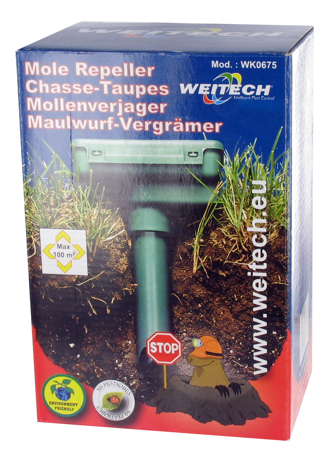 Mole repellent 100m2/ battery operated Weitech