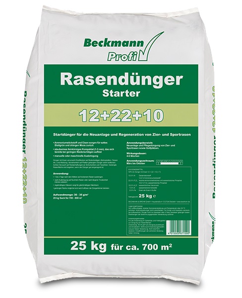 Beckmann lawn fertilizer for grass seed sowing, lawn turf planting 12-22-10 5kg