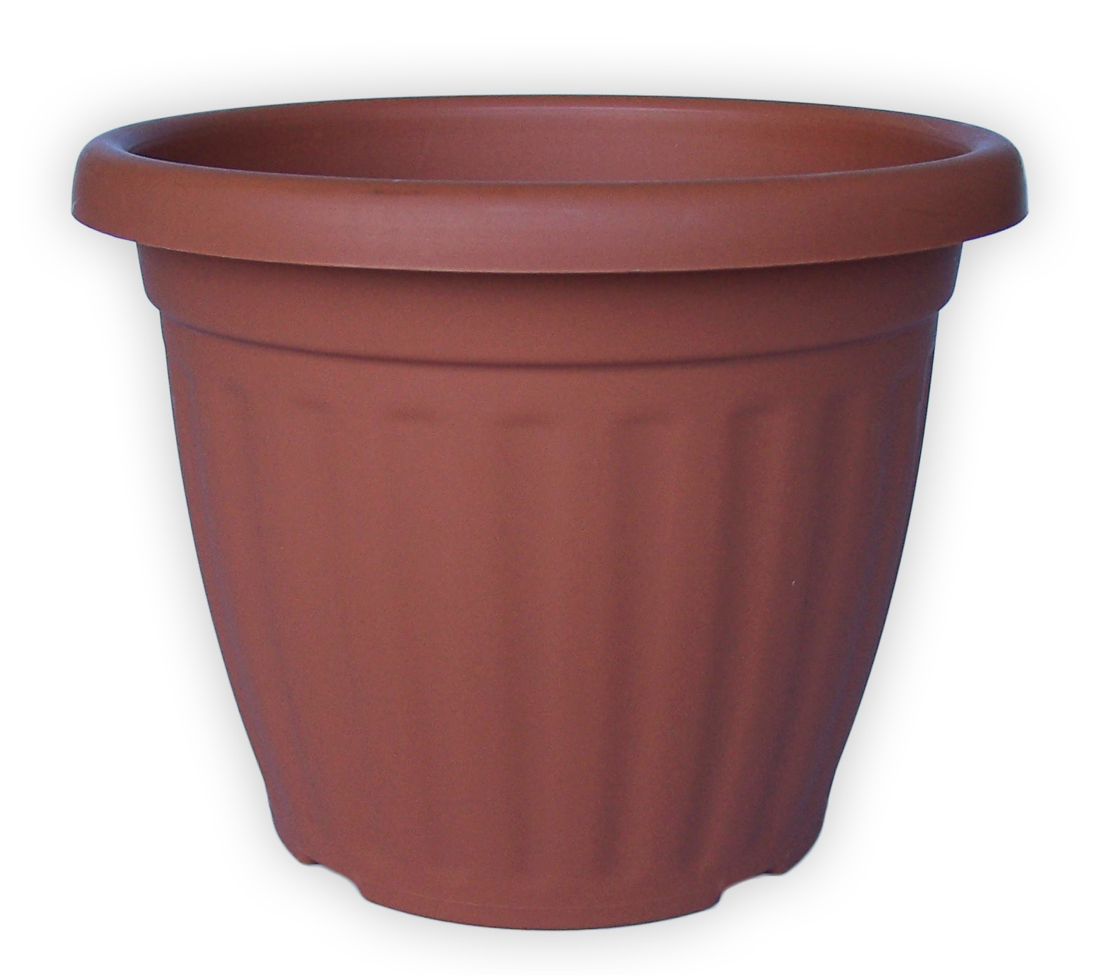 Plastic pots, ribbed terracotta 20 cm
