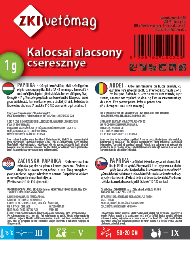 Cherry peppers Kalocsai low cherry 1g ZKI