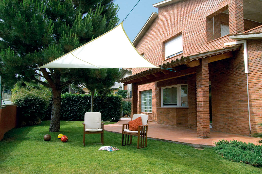 Sonnennetz-Kit Polyester beige 3,6x3,6x3,6 m