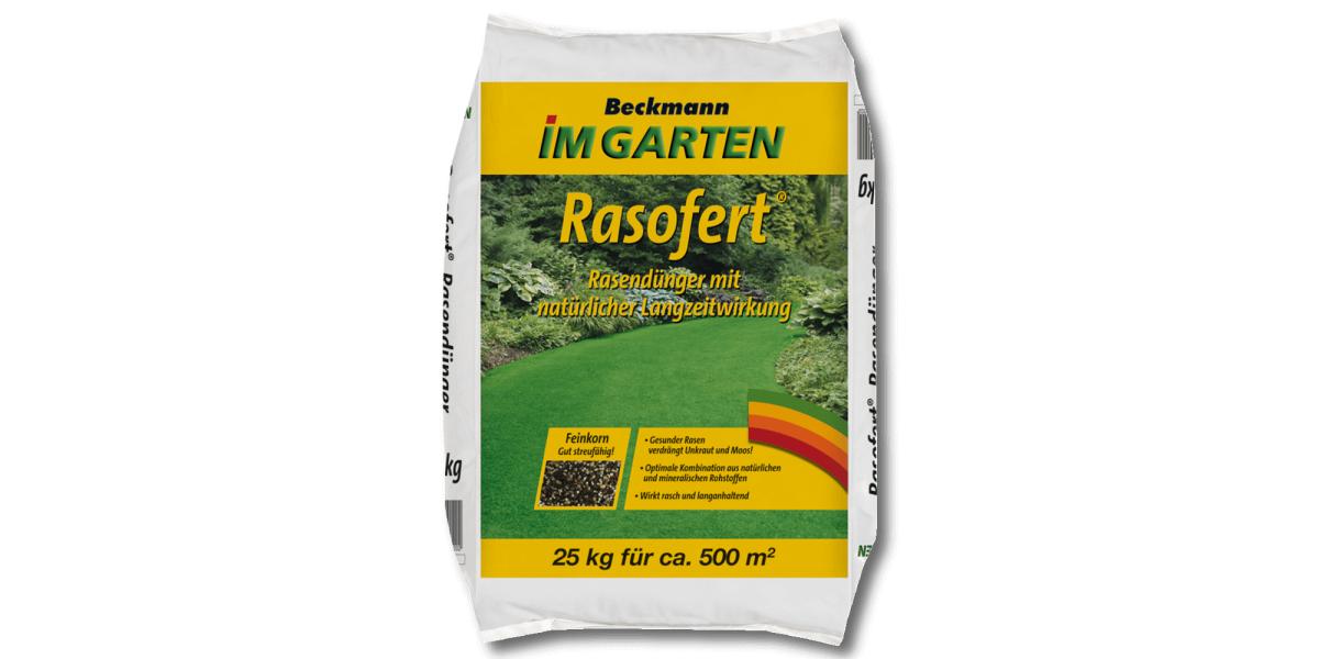 Beckmann Rasofert® hosszú hatású szerves-ásványi gyeptrágya 12+3+5+45% szerves anyag tartalom 25 kg