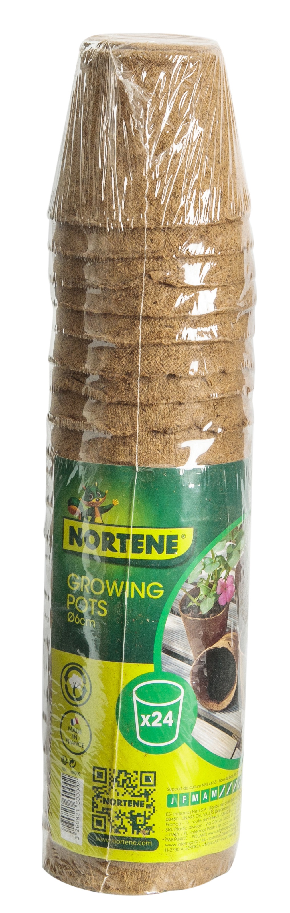 Peat pots "Growing Pots" 6 cm diameter 24 pcs natural