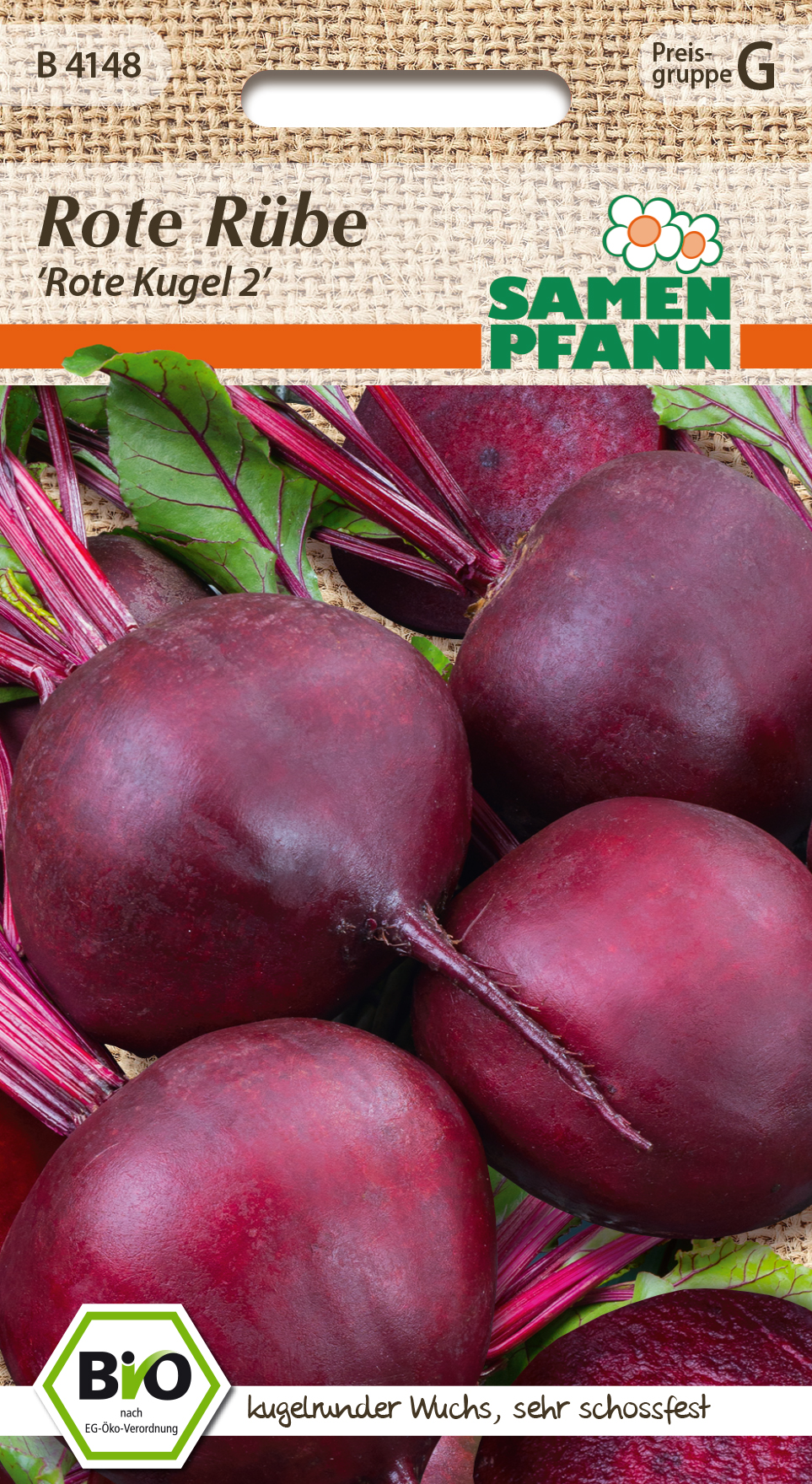 Beetroot organic Rote Kugel 2 seeds Pfann approx. 150 seeds