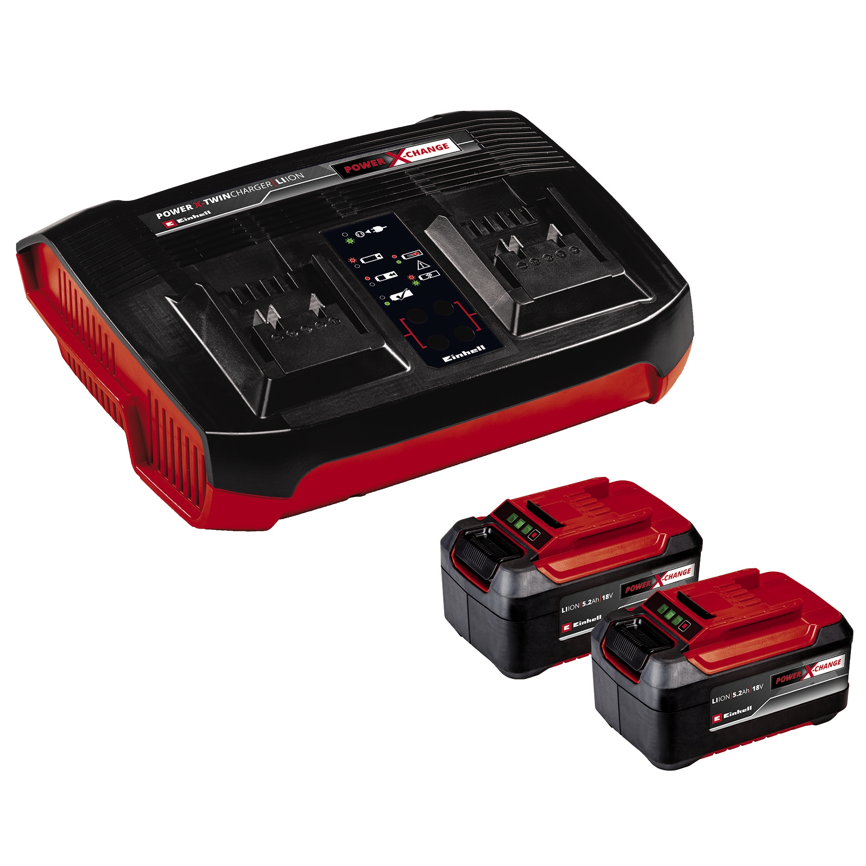 Einhell 2 Akku + Twincharger Set 2x5.2 Ah &amp; Twincharger Kit